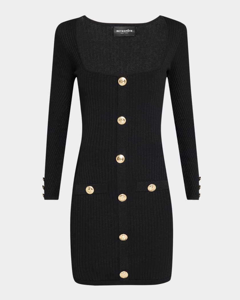 Thea black white stripe ribbed midi dress cheap