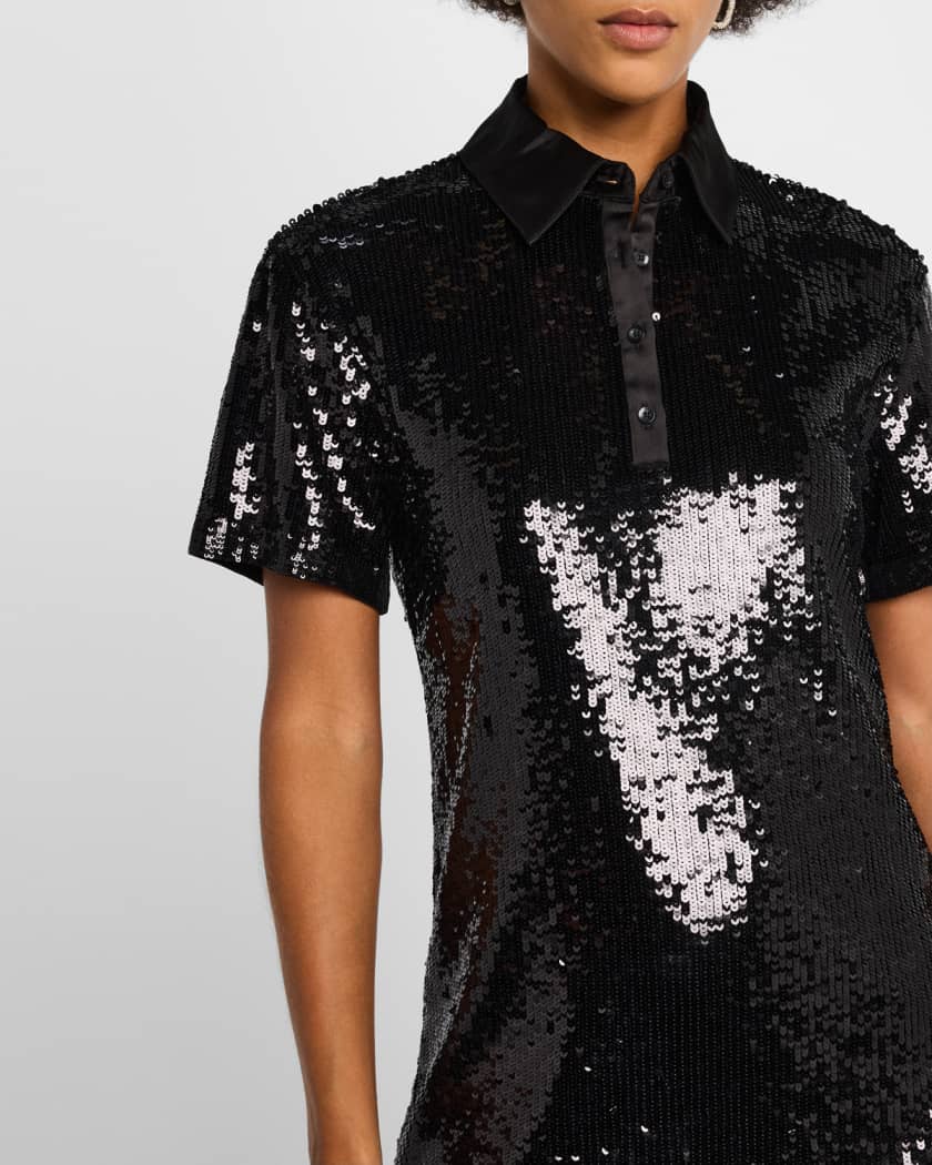 Treva Sequined Polo Dress