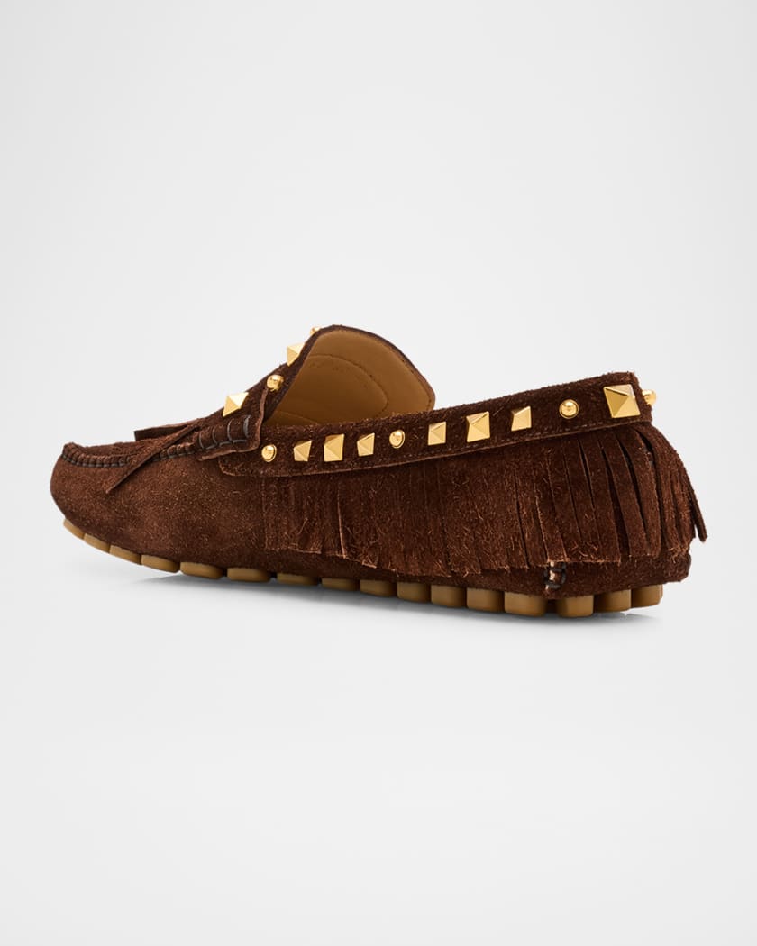 Men's Studded VLogo Leather Drivers