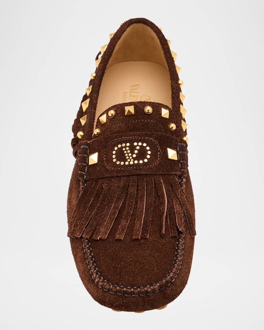 Men's Studded VLogo Leather Drivers