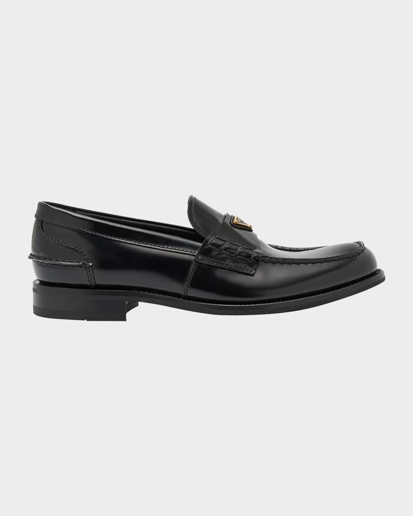 Men's Brushed Leather Split-Toe Loafers | Neiman Marcus