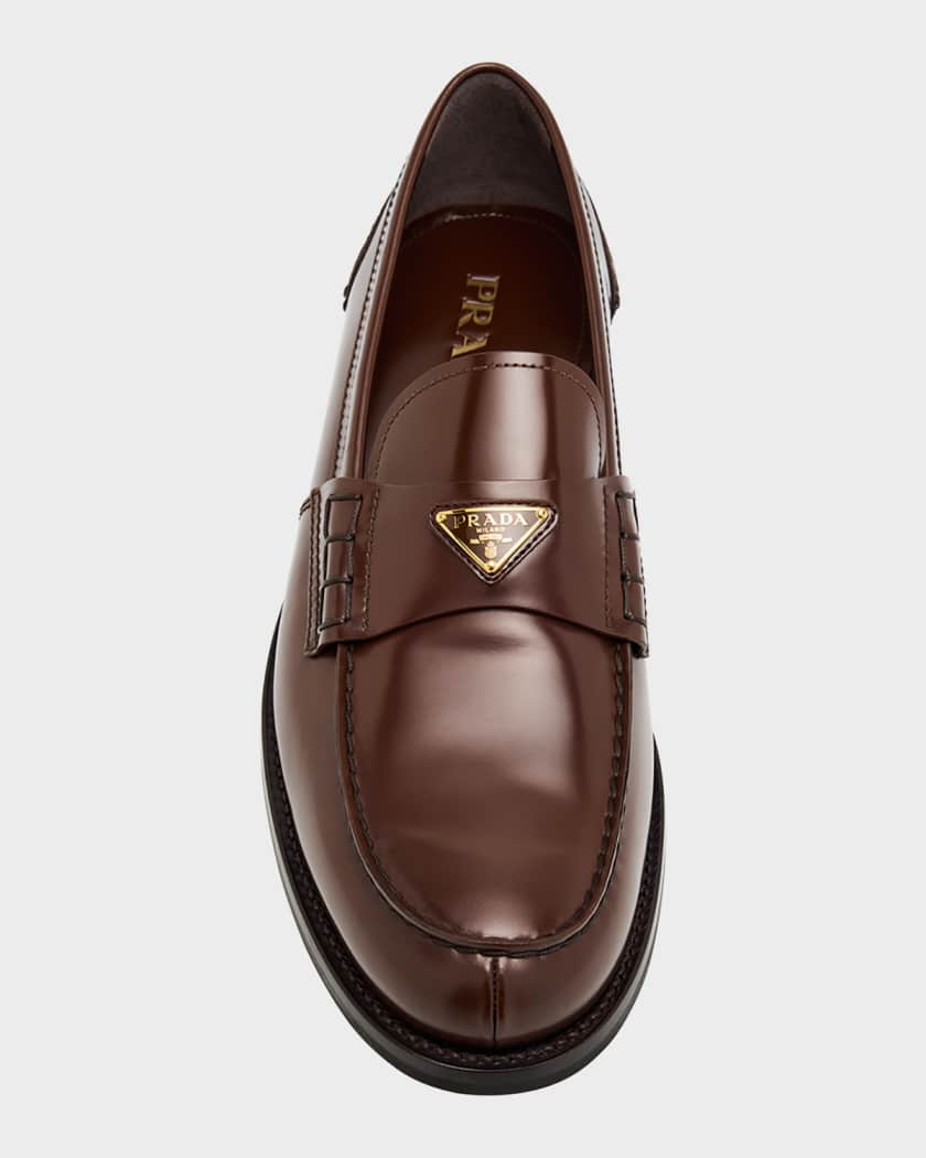 Men's Brushed Leather Split-Toe Loafers