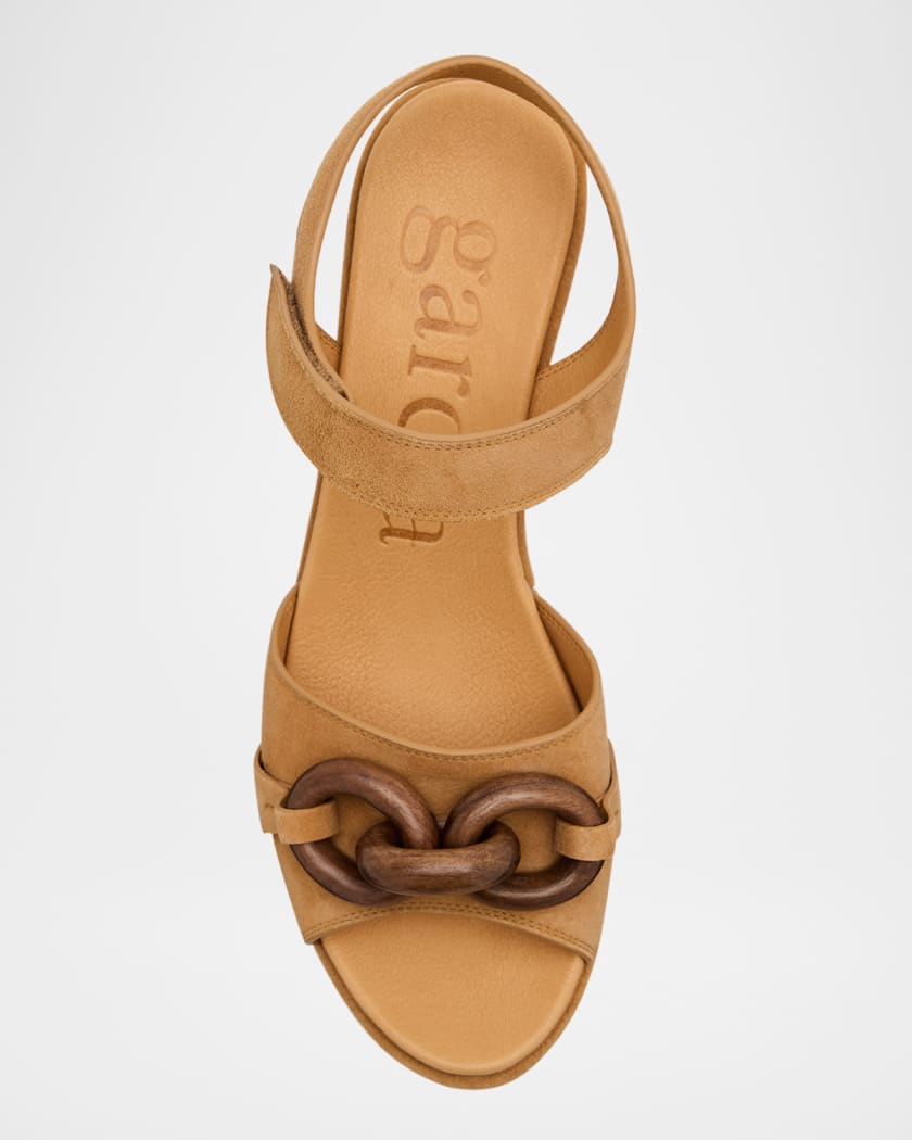 Suede Chain Platform Wedge Sandals