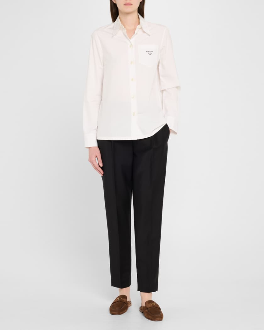 Logo Suede Loafer Mules