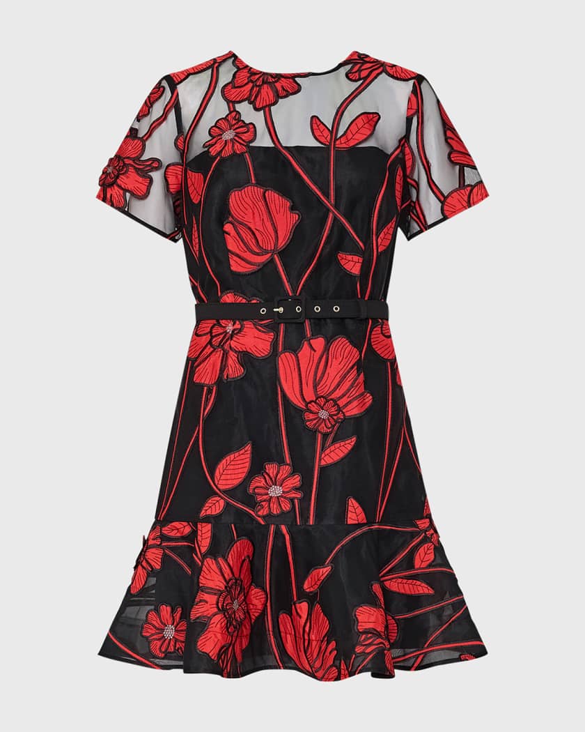amanda uprichard black strapless mini dresses Chasing Sunsets 100% Cotton Black & White Floral Mini Dress main image 0