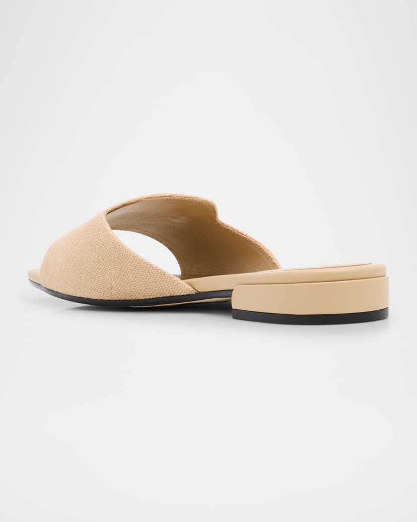 Dina Linen Flat Slide Style