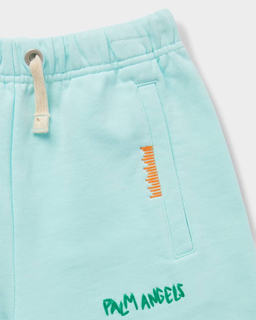 Boy's Embroidered Stitched Sweat Shorts, Size 4-12