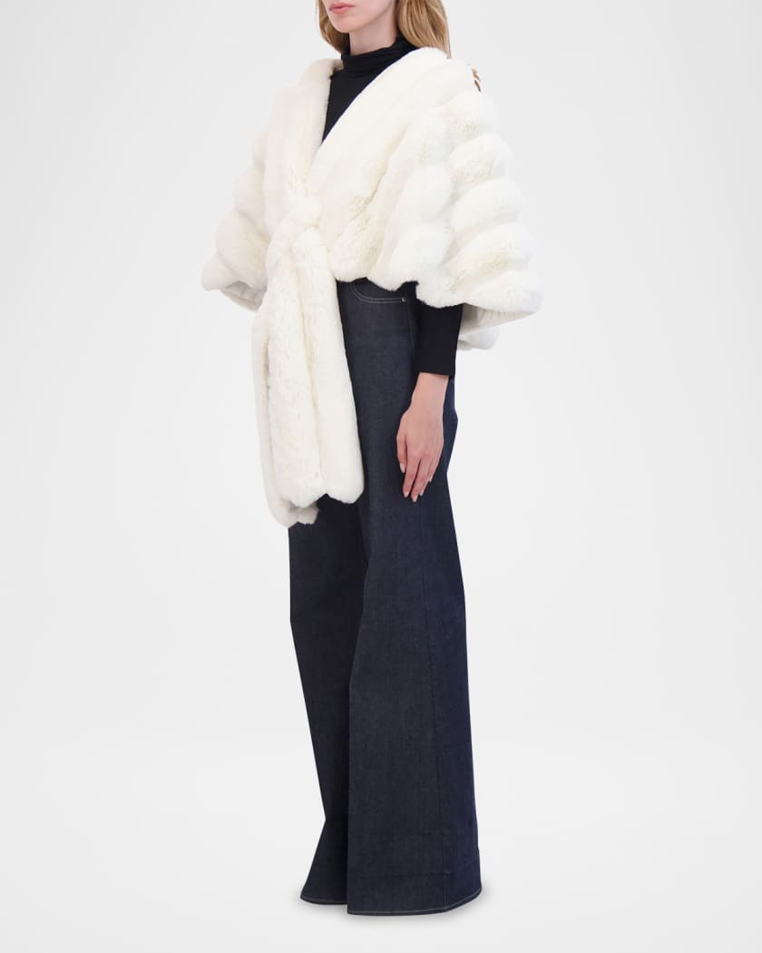 Chinchilla-Like Faux Fur Stole