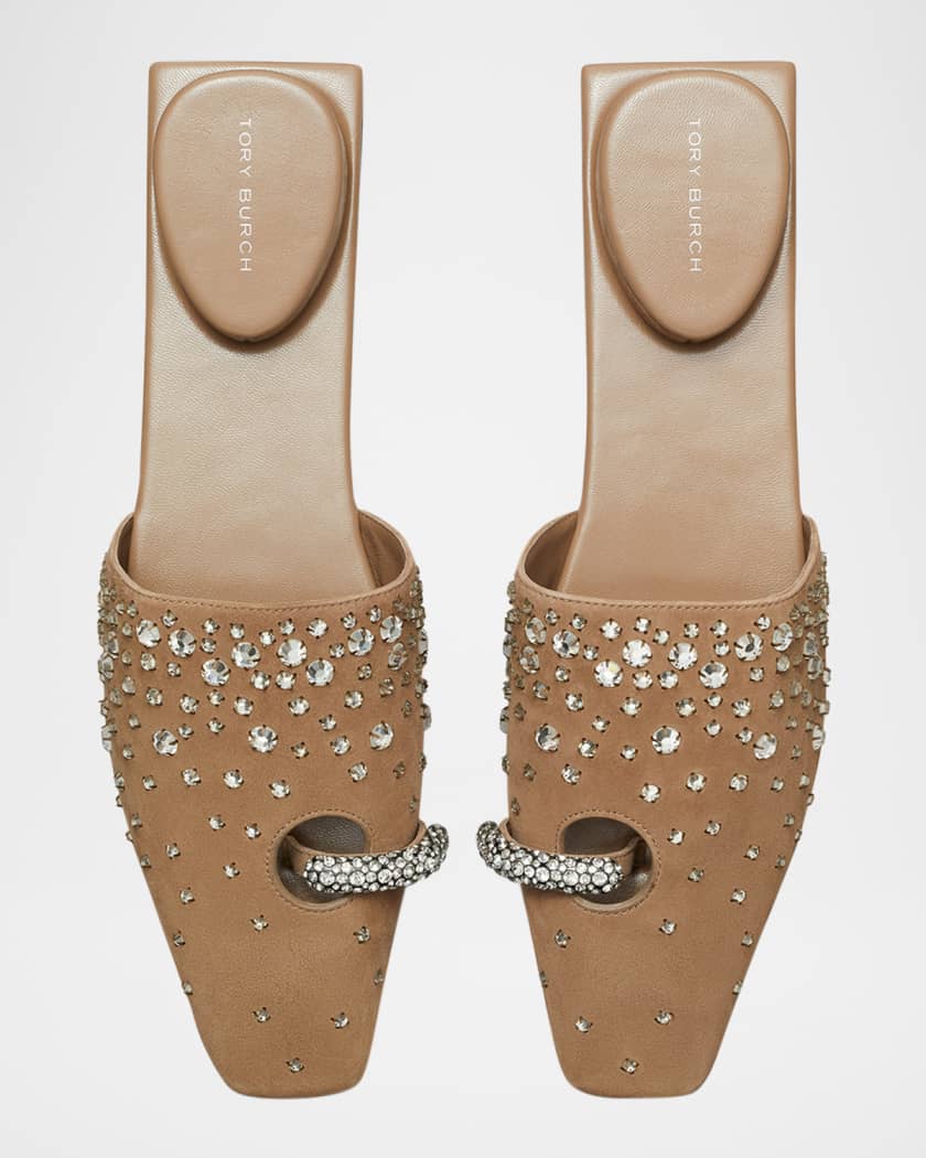 Pierced Crystal Mules 