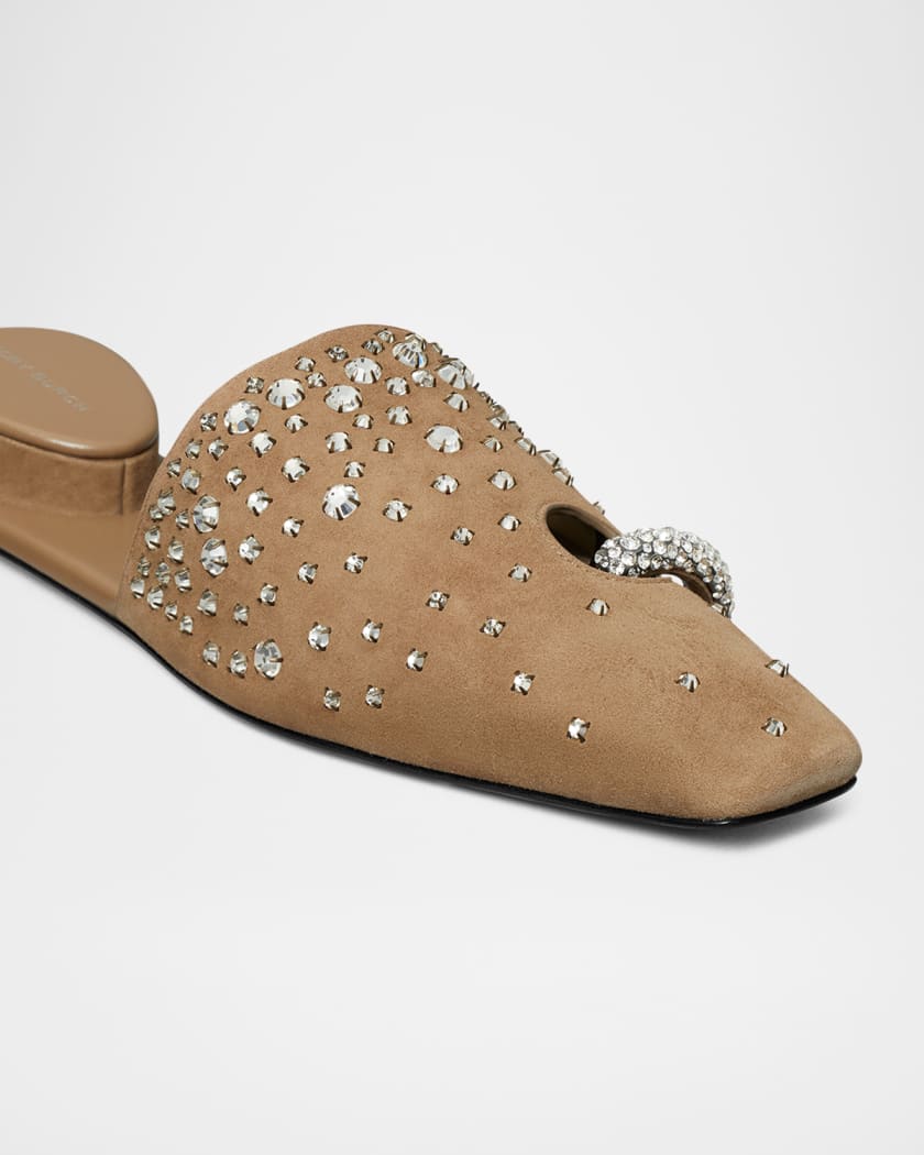 Pierced Crystal Mules 