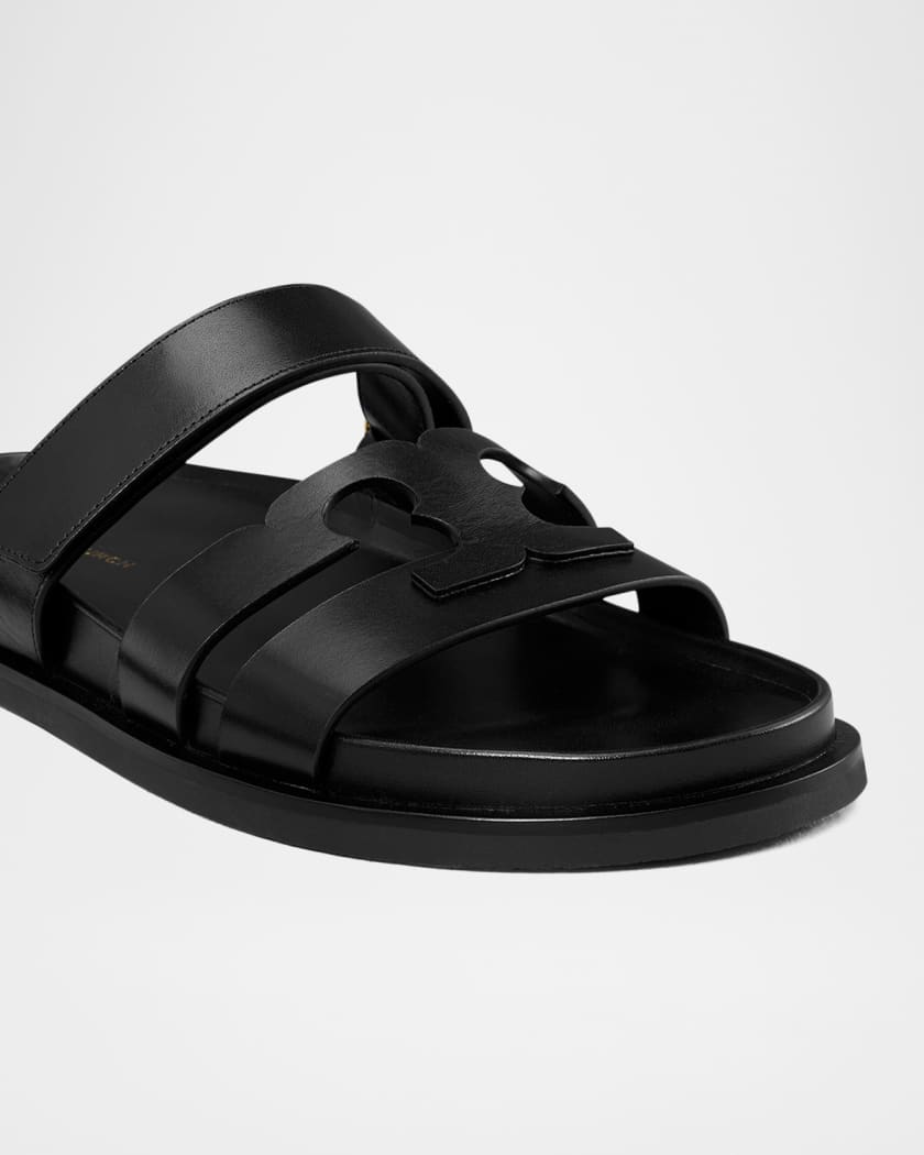 Ines Leather Triple-Band Sport Mule Sandals