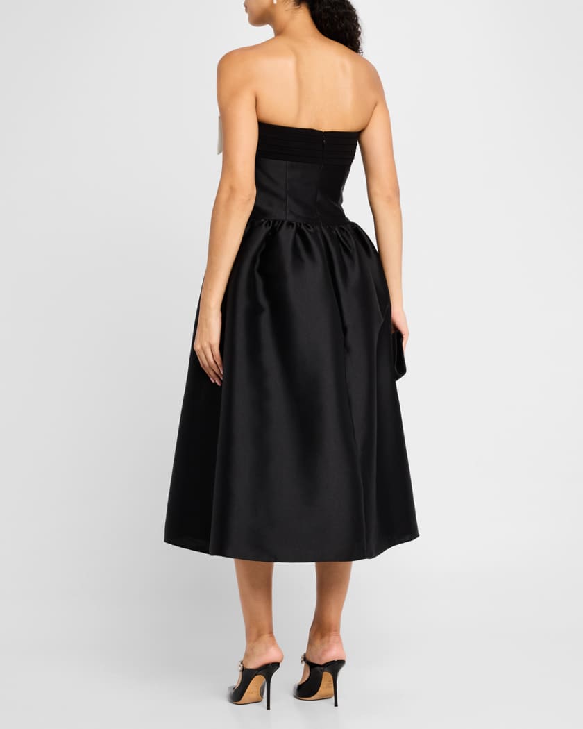 Taffeta Bow Midi Dress