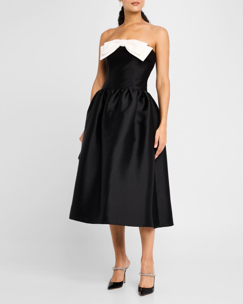 Taffeta Bow Midi Dress