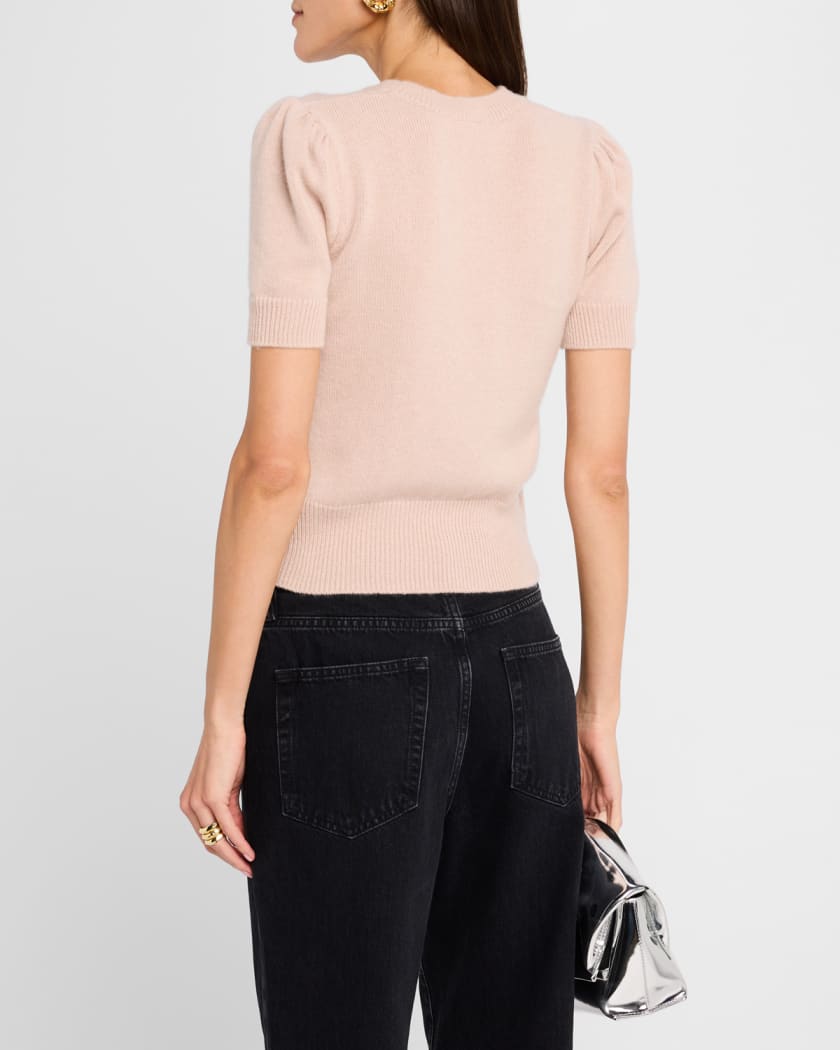 Short-Sleeve Cashmere Sweater