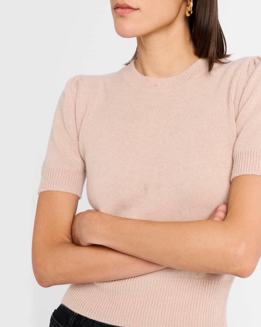 Short-Sleeve Cashmere Sweater