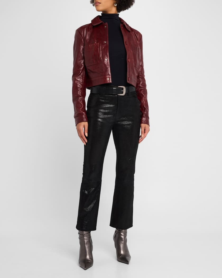 Le Crop Mini Boot Leather Pants