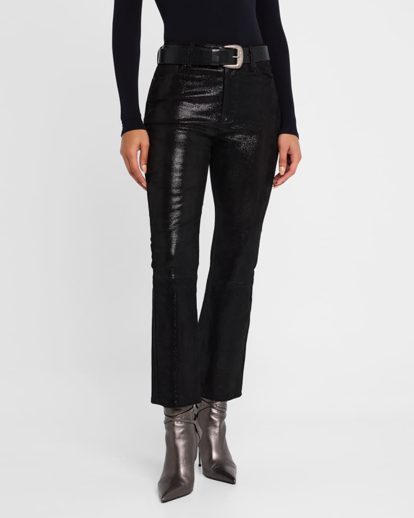 Le Crop Mini Boot Leather Pants