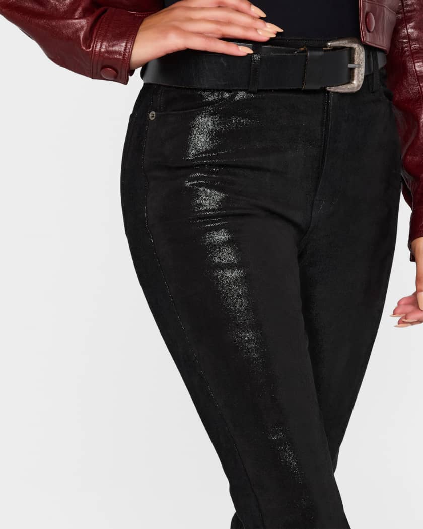Le Crop Mini Boot Leather Pants