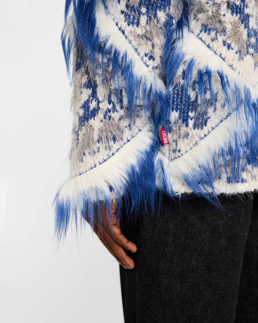 Men's Fuzzy Argyle Sweater