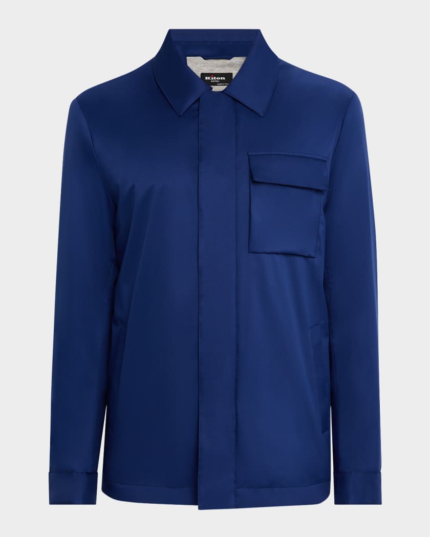 Kiton Men's Concealed-Zip Shirt Jacket | Neiman Marcus