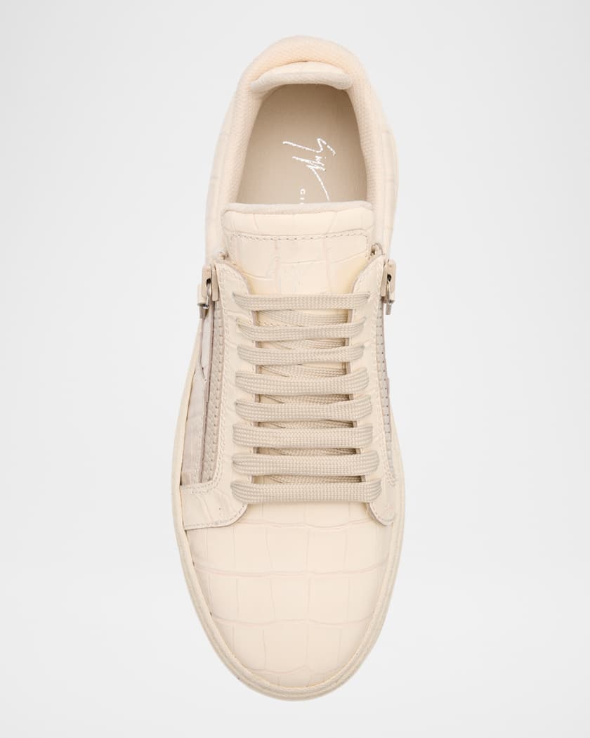 Men's Orei Croc-Effect Leather Low-Top Sneakers