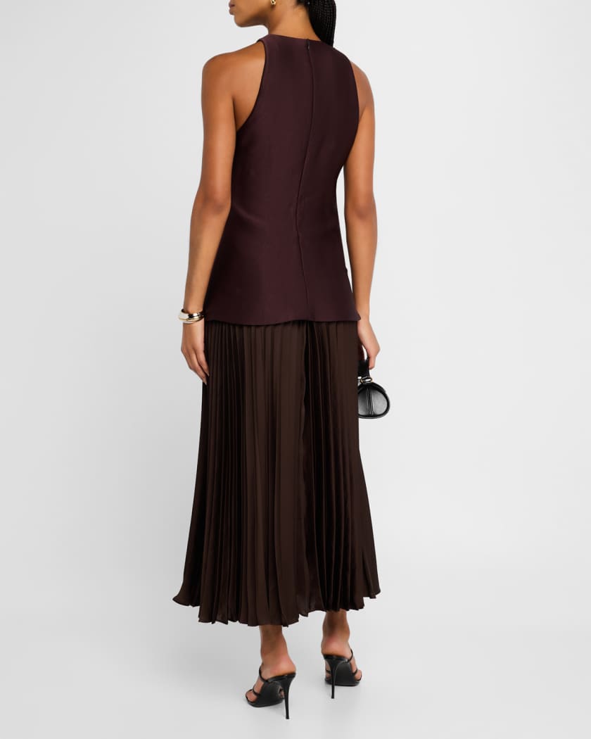 Willow Sleeveless Pleated Maxi Dress