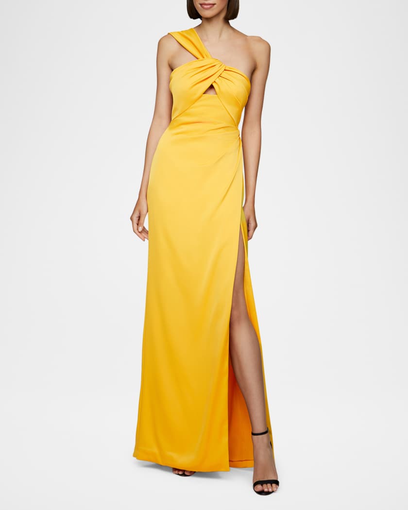 Blaise One-Shoulder Cutout Column Gown