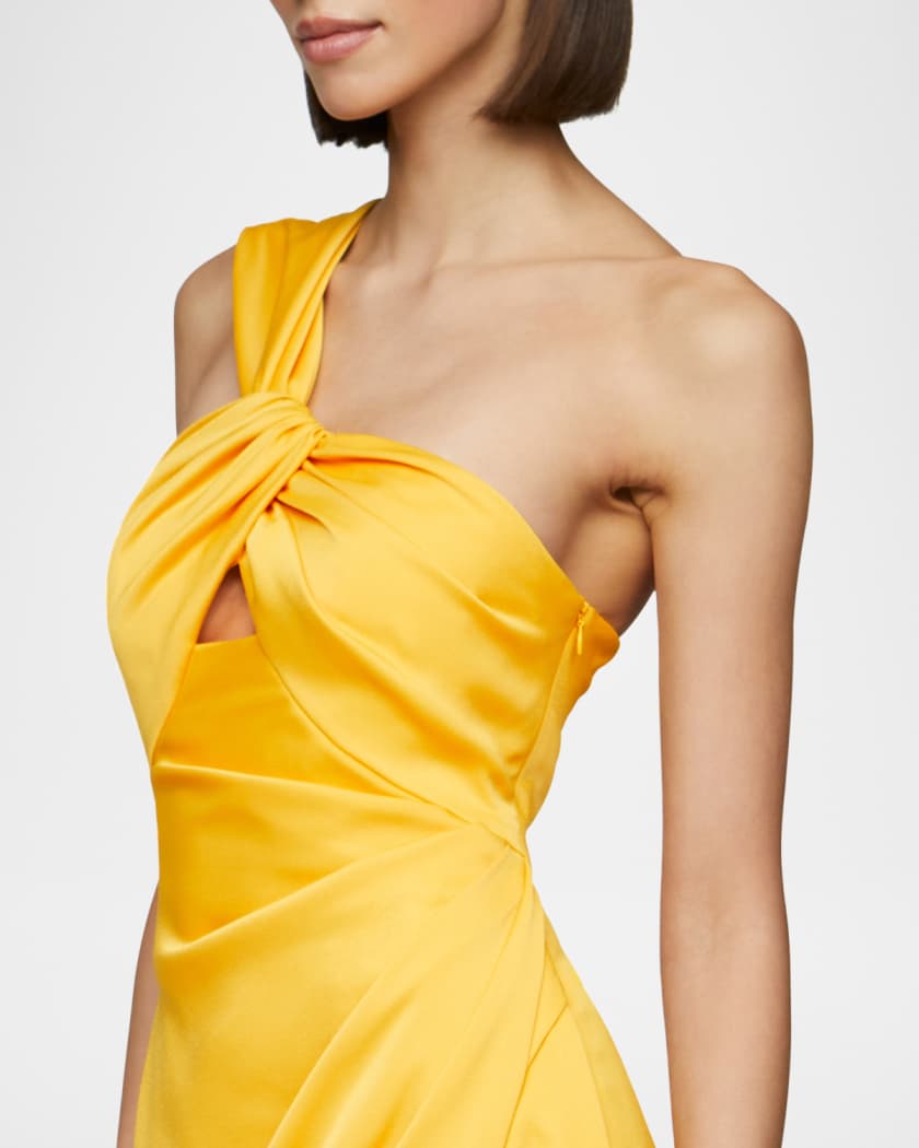 Blaise One-Shoulder Cutout Column Gown