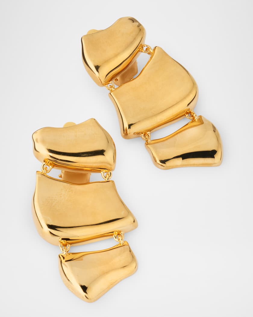 Sculpted Metal Drop Earrings