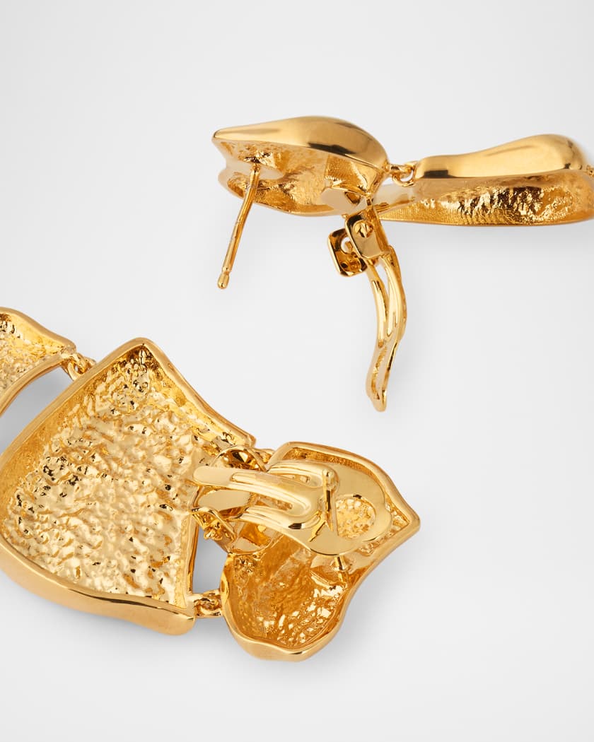 Sculpted Metal Drop Earrings