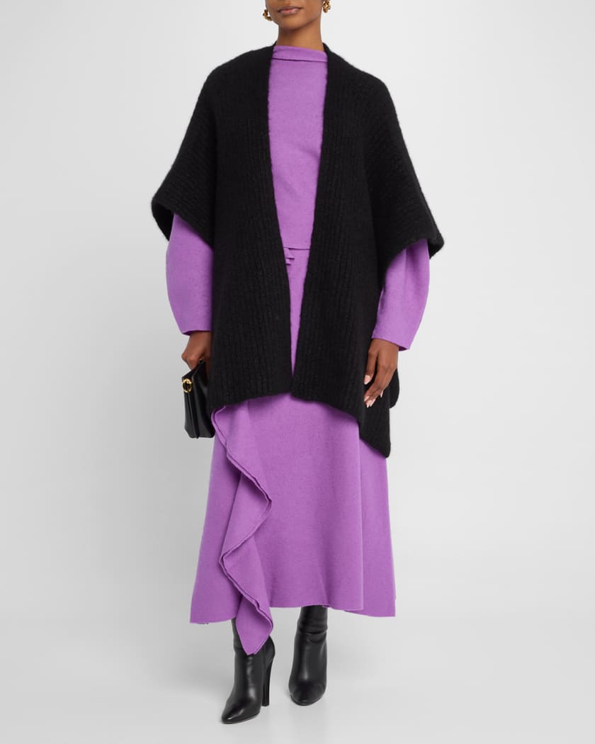 Cashmere Blend Knitted Cape