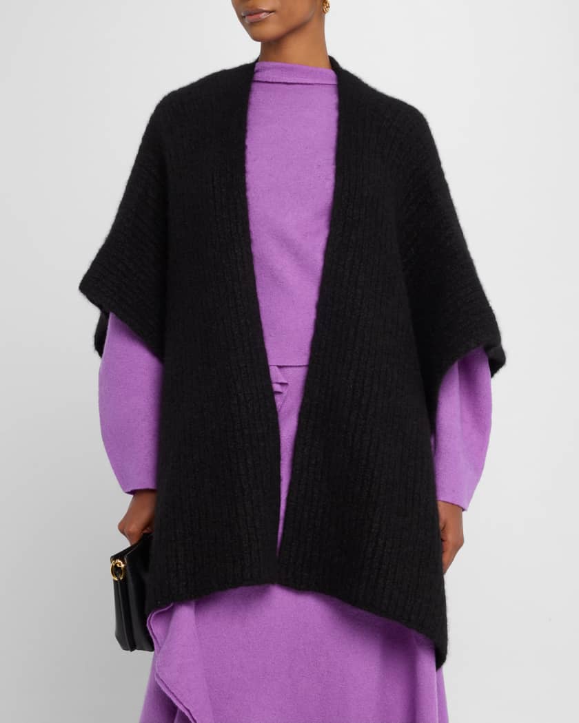 Cashmere Blend Knitted Cape