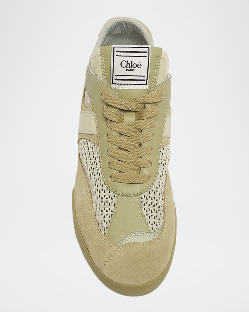 Kick Mesh and Leather Low-Top Sneakers