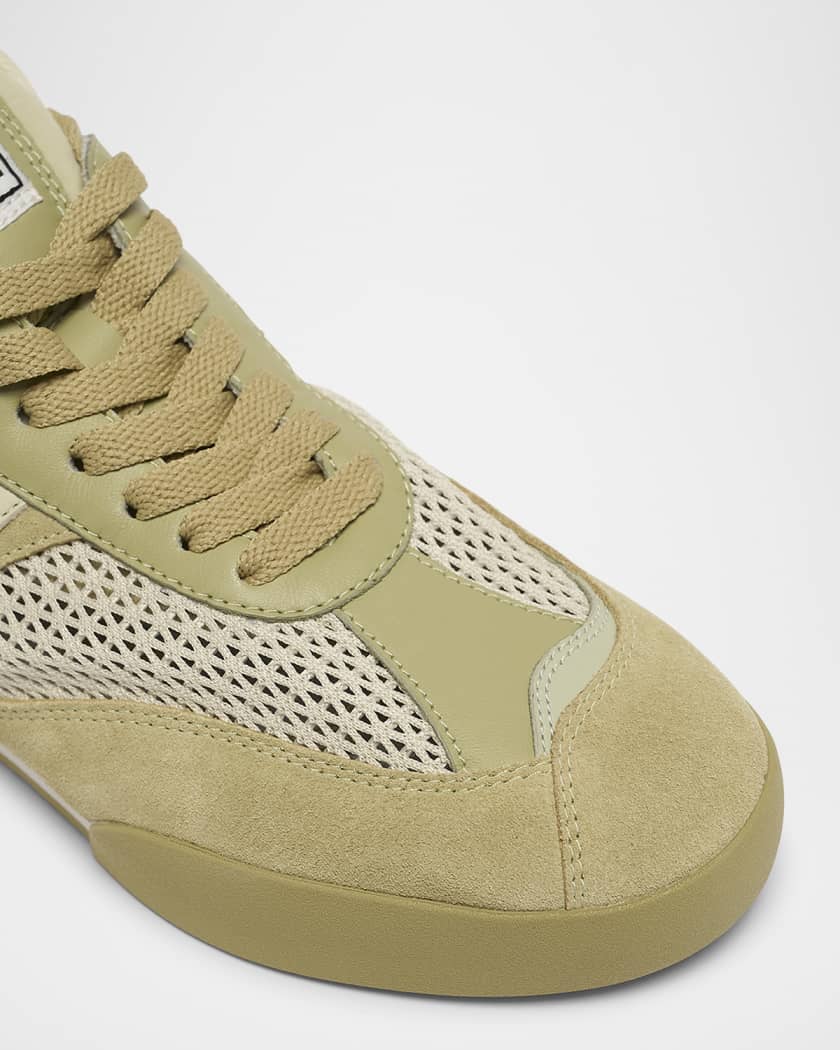 Kick Mesh and Leather Low-Top Sneakers