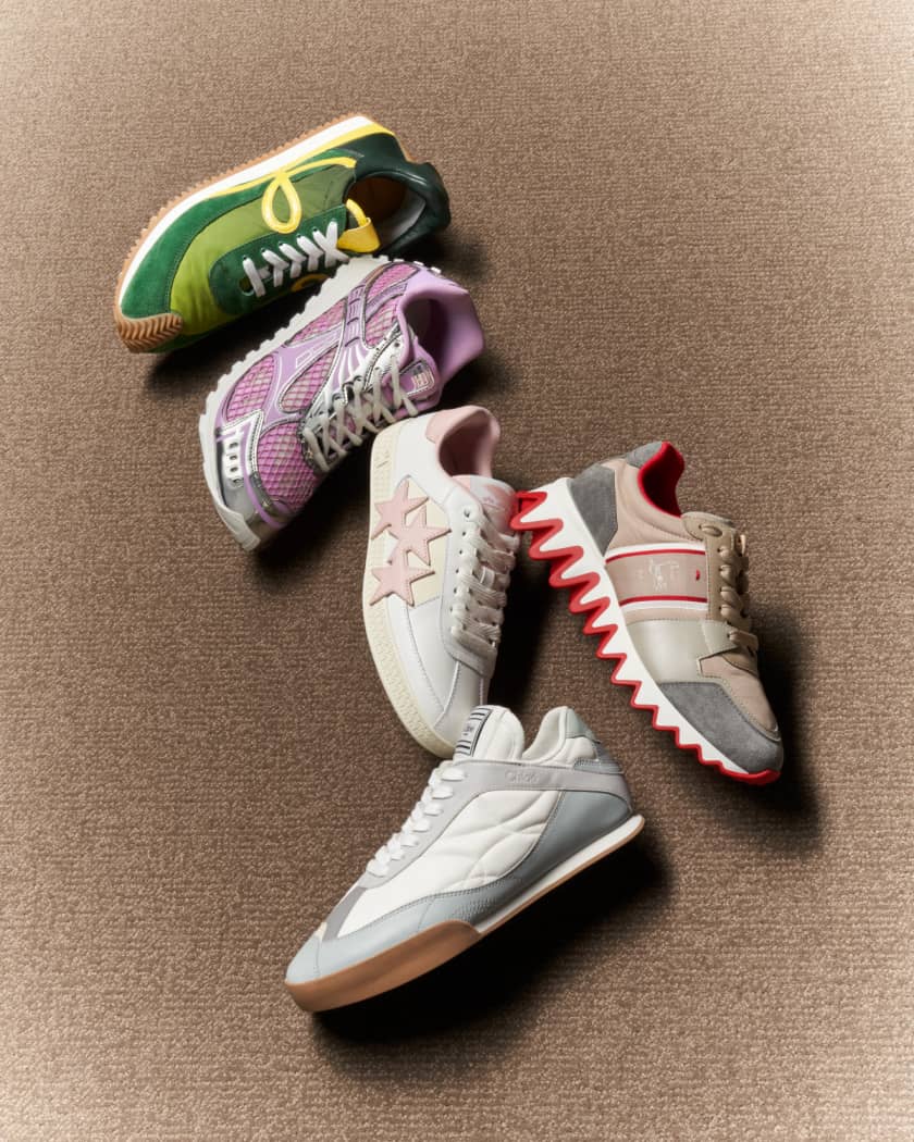 Kick Low-Top Mixed Leather Sneakers