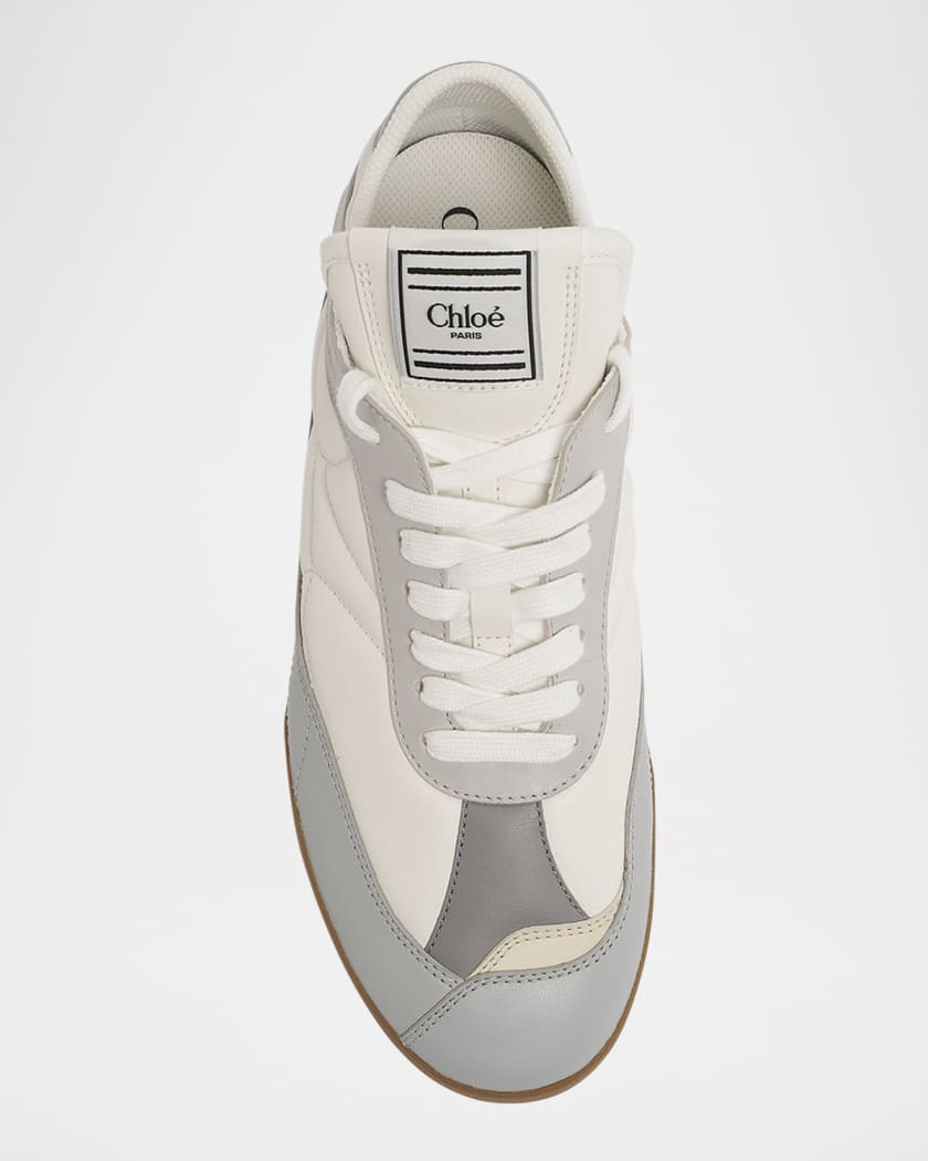 Kick Low-Top Mixed Leather Sneakers