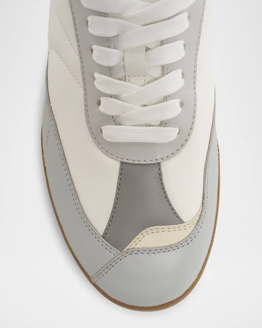 Kick Low-Top Mixed Leather Sneakers