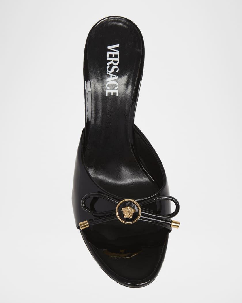 Medusa Bow Ballet Mules in Patent Leather 