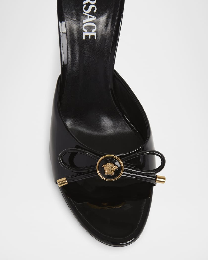 Medusa Bow Ballet Mules in Patent Leather 