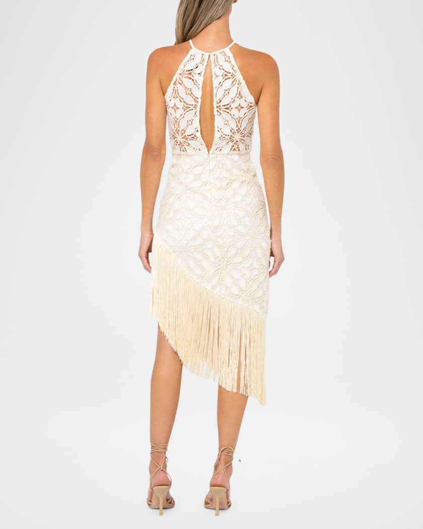 Natalie Crochet Fringe-Hem Dress