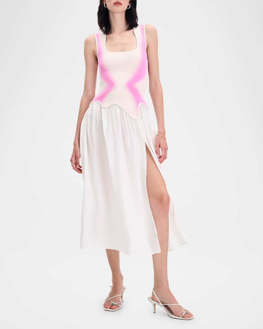 Nagini Mixed-Media Midi Dress