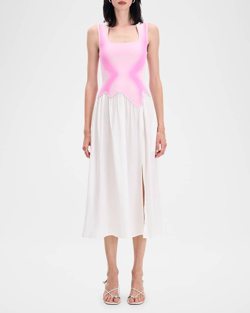 Nagini Mixed-Media Midi Dress
