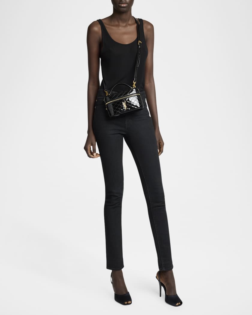 Vanity YSL Top-Handle Bag in Quilted Patent Leather 