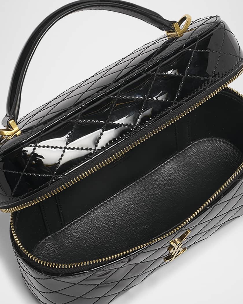 Vanity YSL Top-Handle Bag in Quilted Patent Leather 