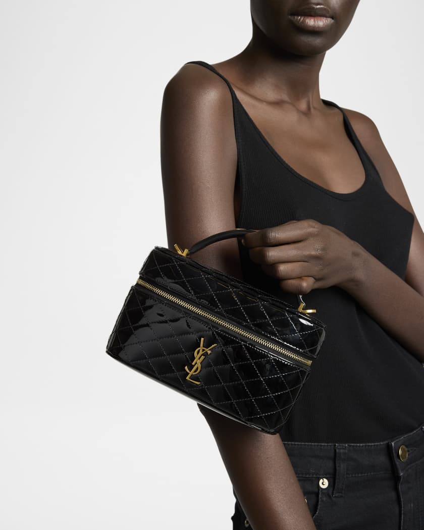 Vanity YSL Top-Handle Bag in Quilted Patent Leather 