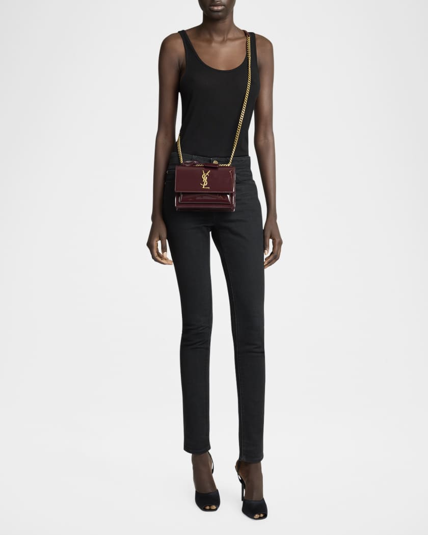 Sunset Small YSL Crossbody Bag in Patent Leather 