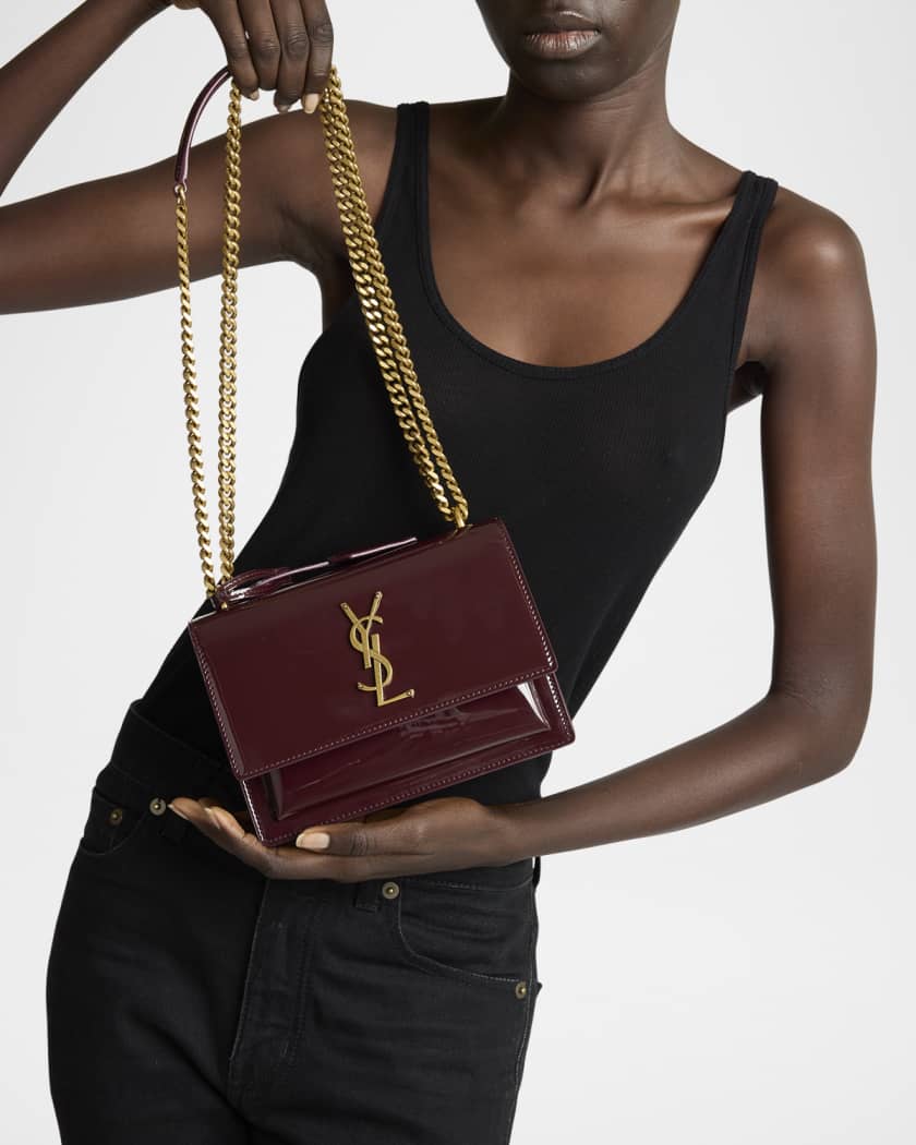 Sunset Small YSL Crossbody Bag in Patent Leather 