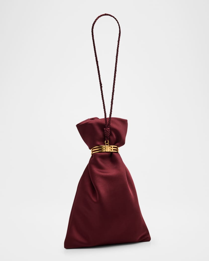 YSL Evening Pouch in Satin with Cord Strap 