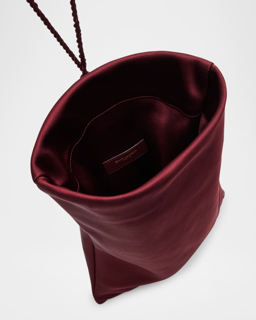 YSL Evening Pouch in Satin with Cord Strap 