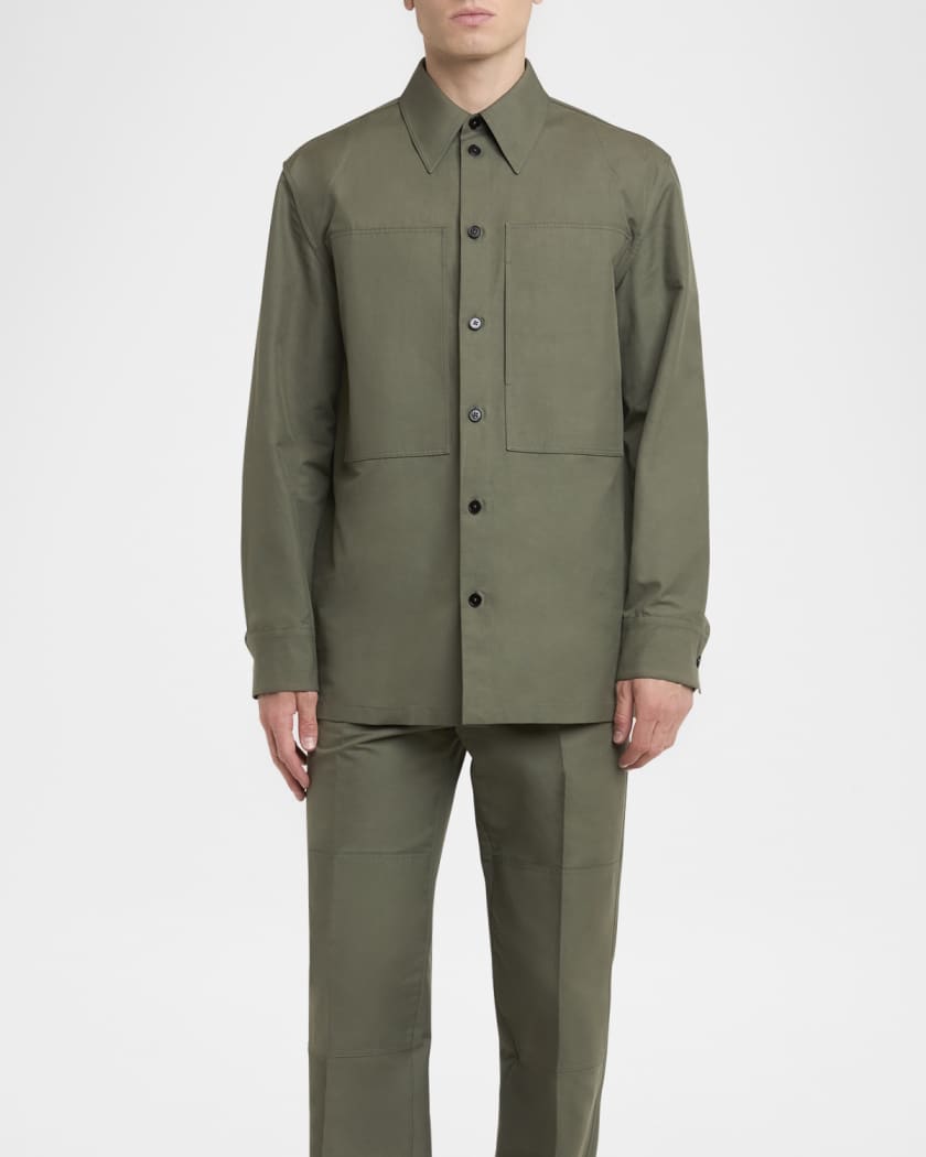 Jil Sander Men's Boxy 2-Pocket Overshirt | Neiman Marcus
